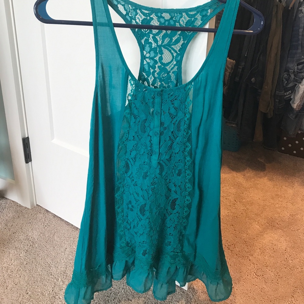Aeropostale Blue lace tank top.
